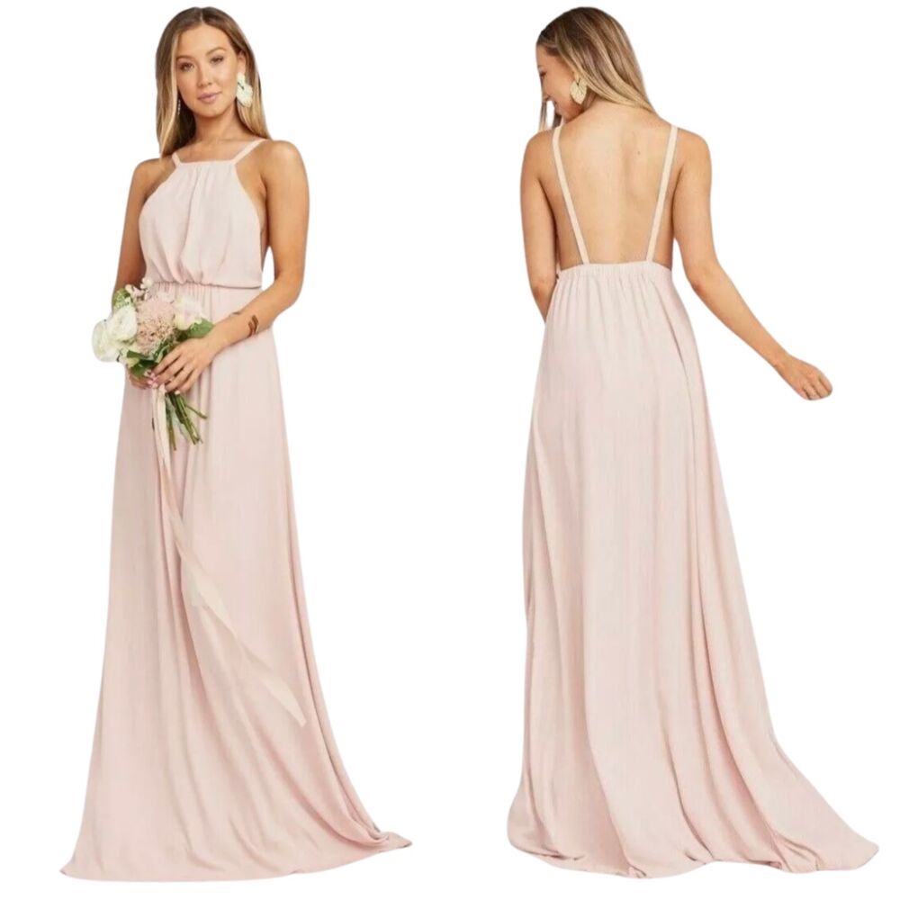 Show Me Your MuMu Amanda Maxi Dress Bridesmaid Blush Pink S